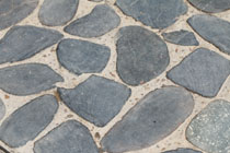 stone pebble paving floor blue colors