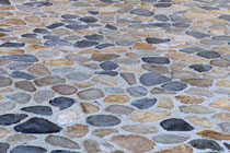 stone pebble paving floor blended colors