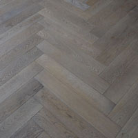 Solid Herringbone leached grey finish